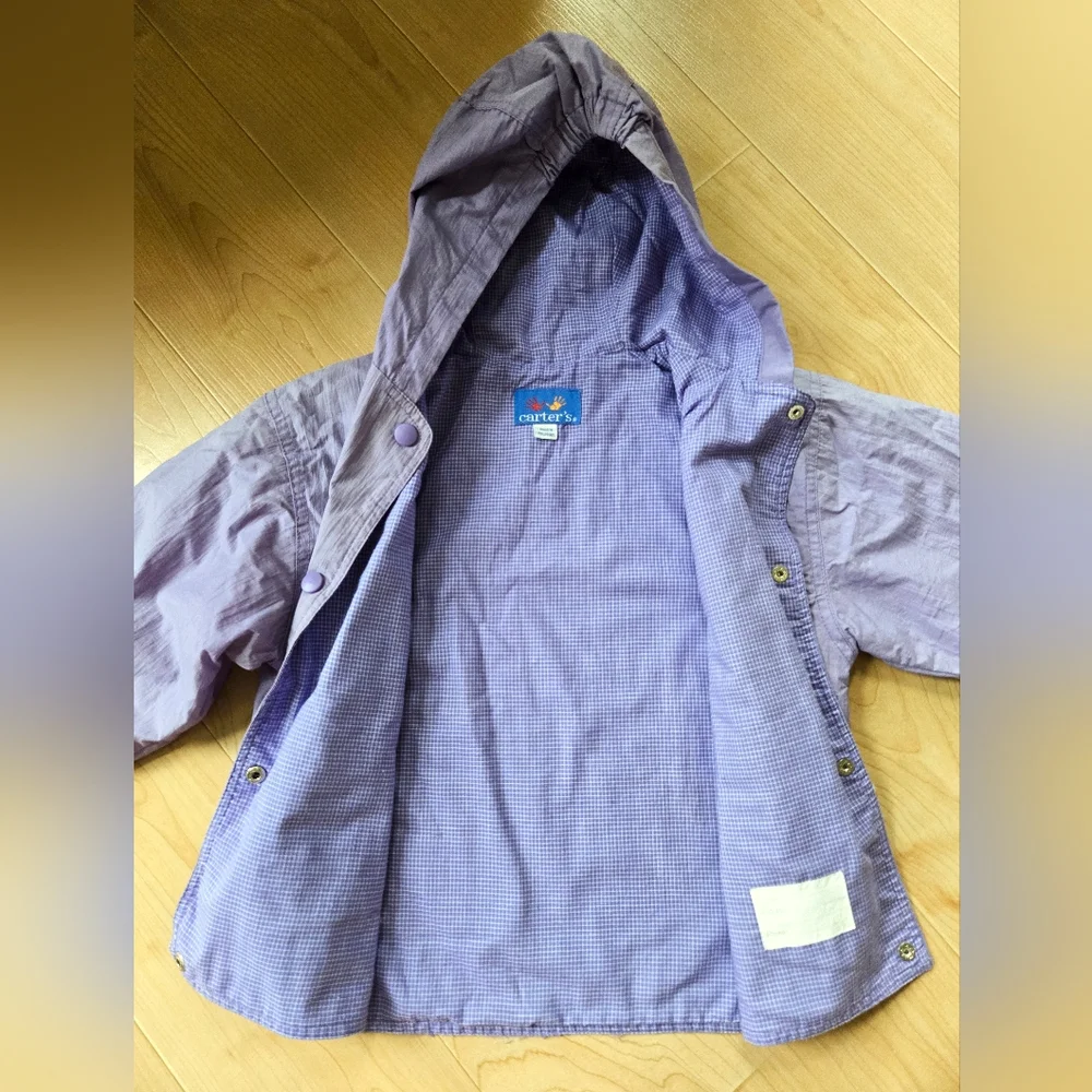 Vintage 1990s Carter's lilac purple hooded raincoat jacket